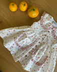Vestido laranjas com gola babydoll