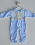 Babygrow veludo azul bebé