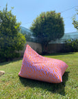 Puff praia zebra laranja e lilás