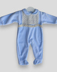 Babygrow veludo azul bebé