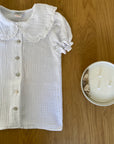 Blusa gola babydoll musselina