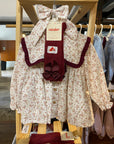 Vestido Flores Bordeaux