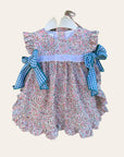 Vestido Jardim de Rosas e touca