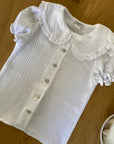Blusa gola babydoll musselina