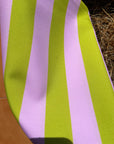 Puff praia Riscas Verde Lima e Roxo Largas | Com fecho
