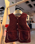 Colete teddy Bordeaux
