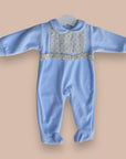 Babygrow veludo azul bebé