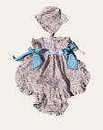 Vestido Jardim de Rosas e touca