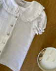 Blusa gola babydoll musselina