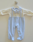 Babygrow de veludo com laço na gola