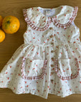 Vestido laranjas com gola babydoll