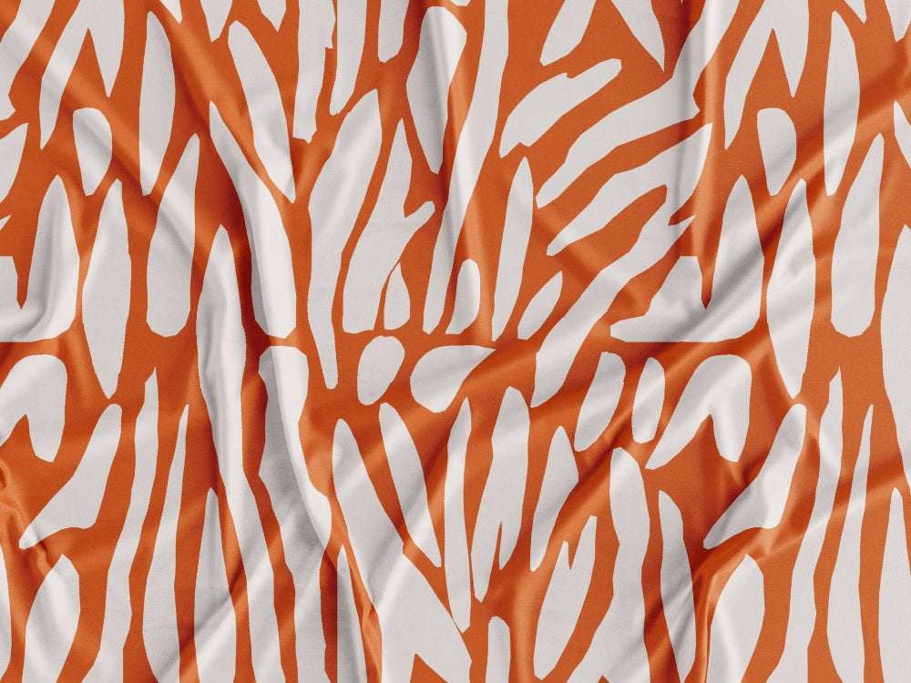 Puff praia abstrato Creme e Laranja | Com fecho