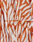 Puff praia abstrato Creme e Laranja | Com fecho
