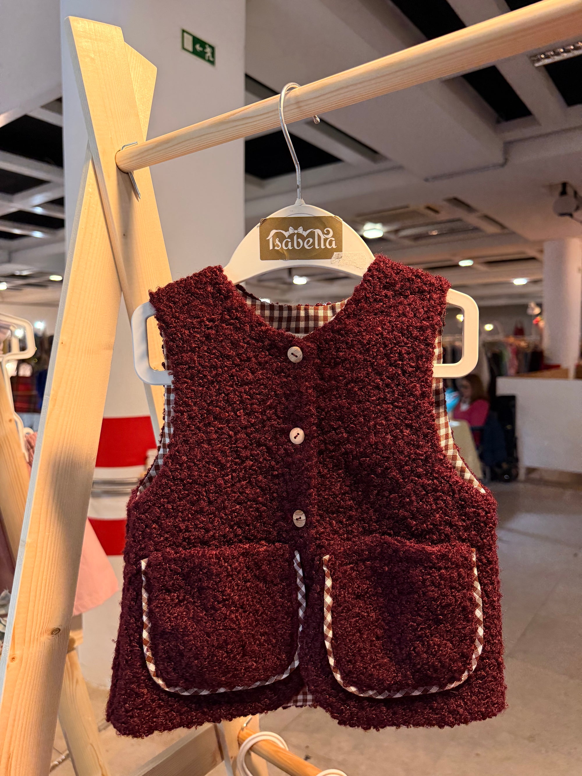 Colete teddy Bordeaux