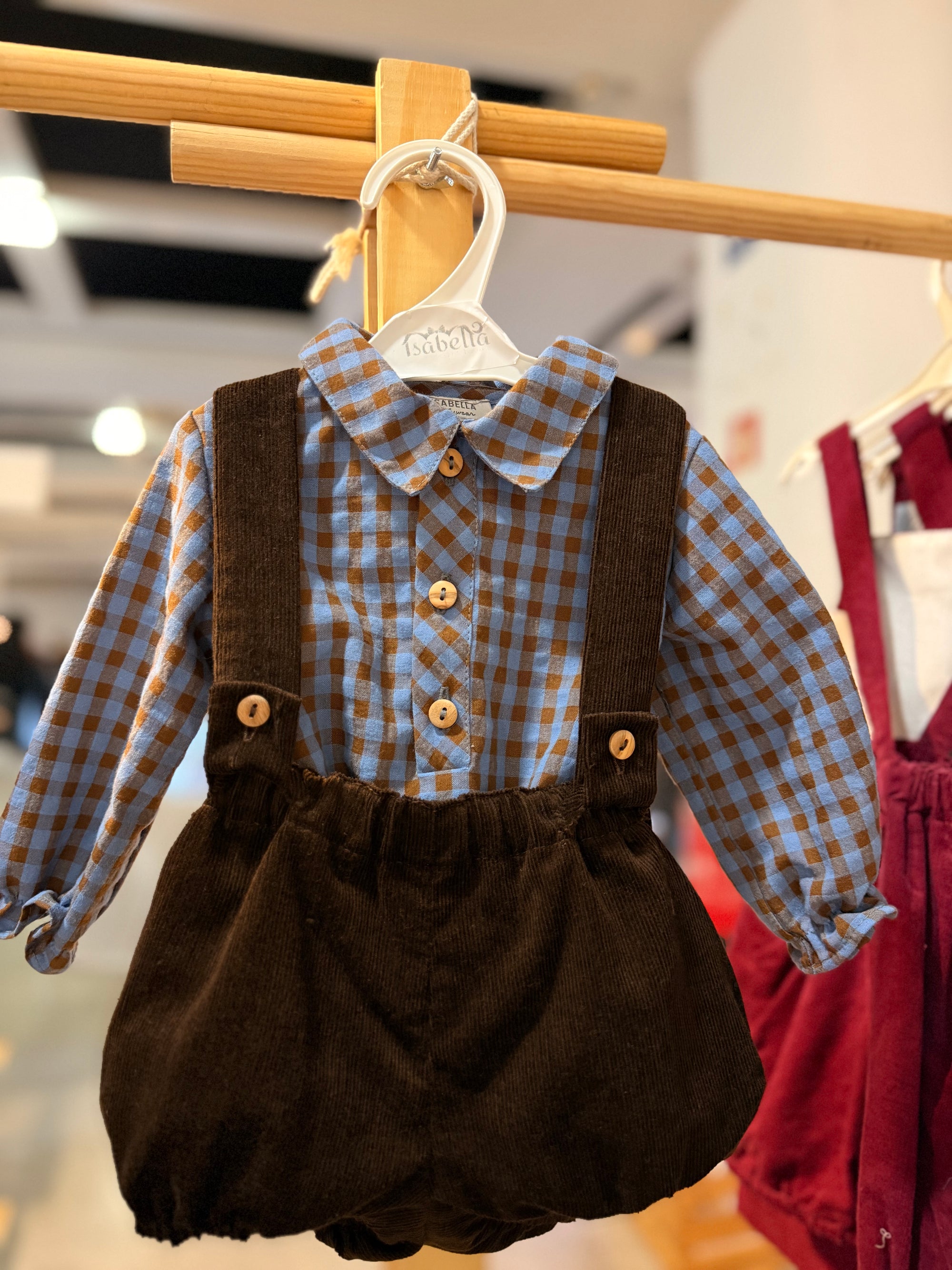 Calção com alças bombazine castanha