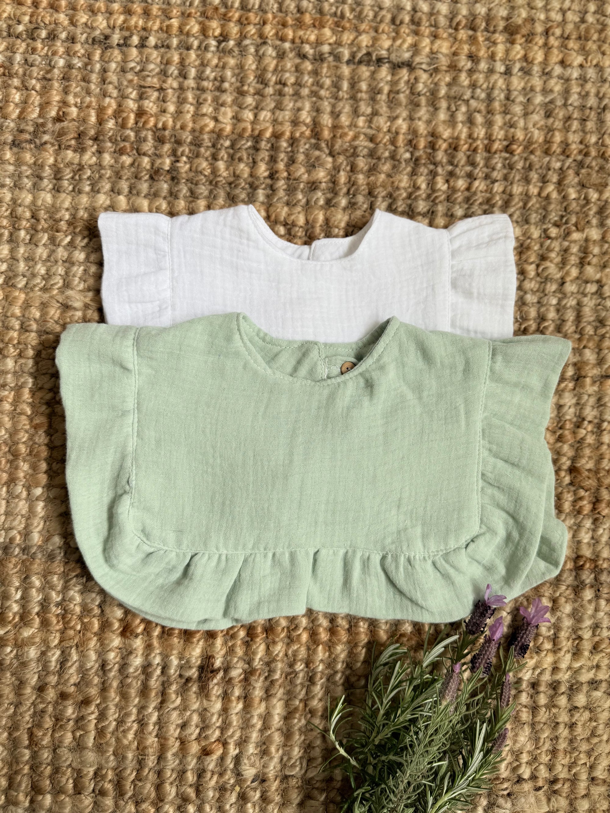 Babete musselina orgânica verde seco