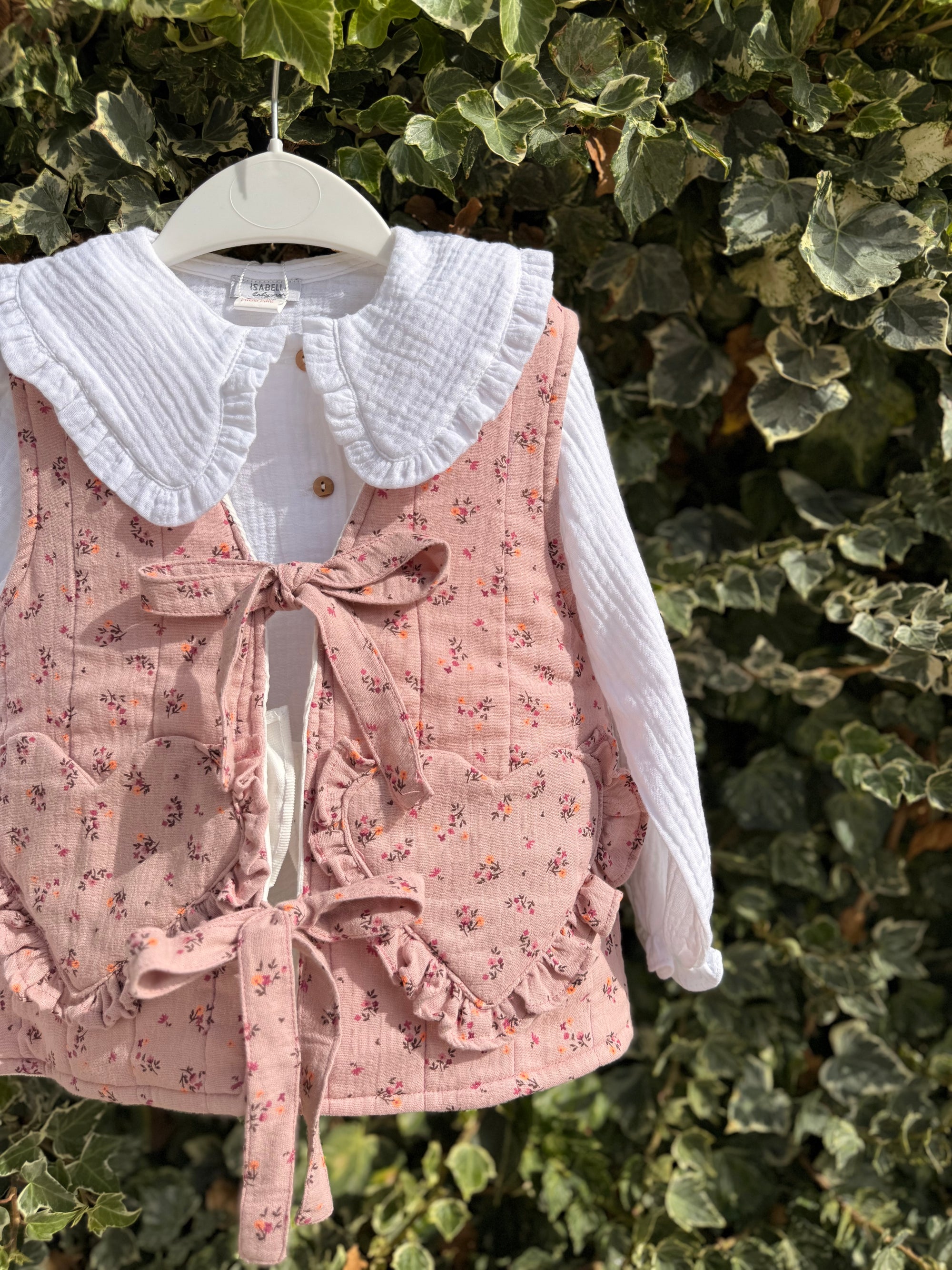 Colete Reversível Acolchoado – Padrão Floral &amp; Bombazine