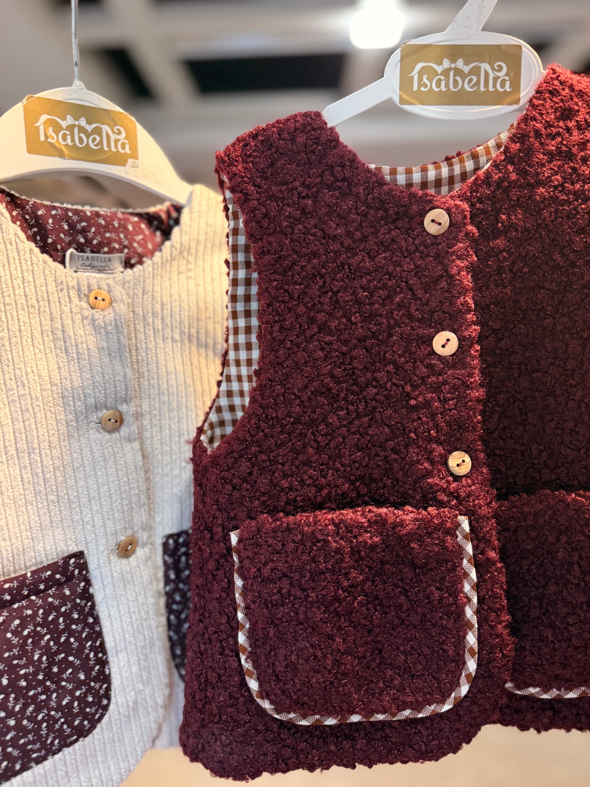 Colete teddy Bordeaux