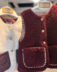 Colete teddy Bordeaux