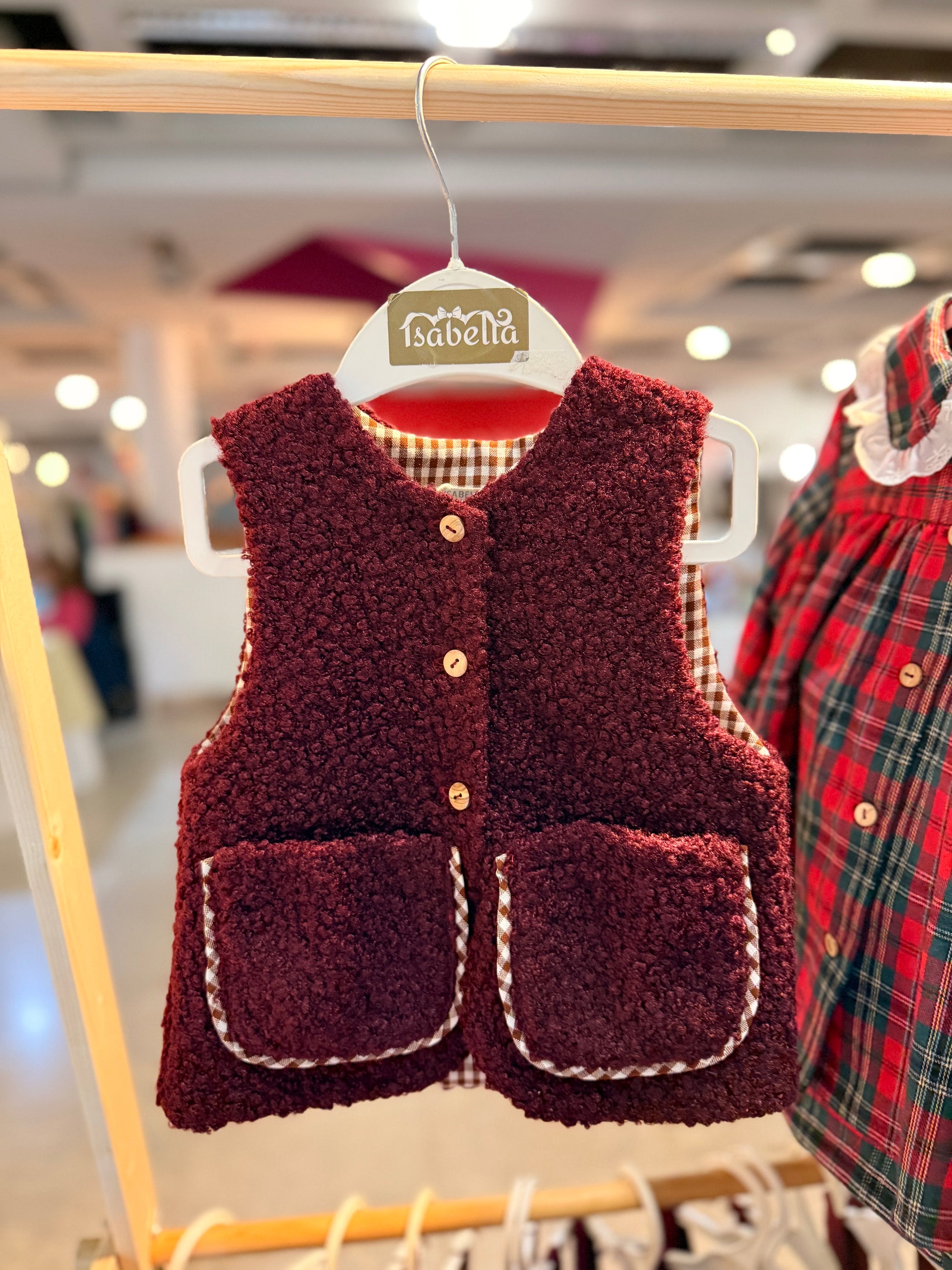 Colete teddy Bordeaux
