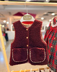 Colete teddy Bordeaux