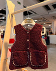 Colete teddy Bordeaux