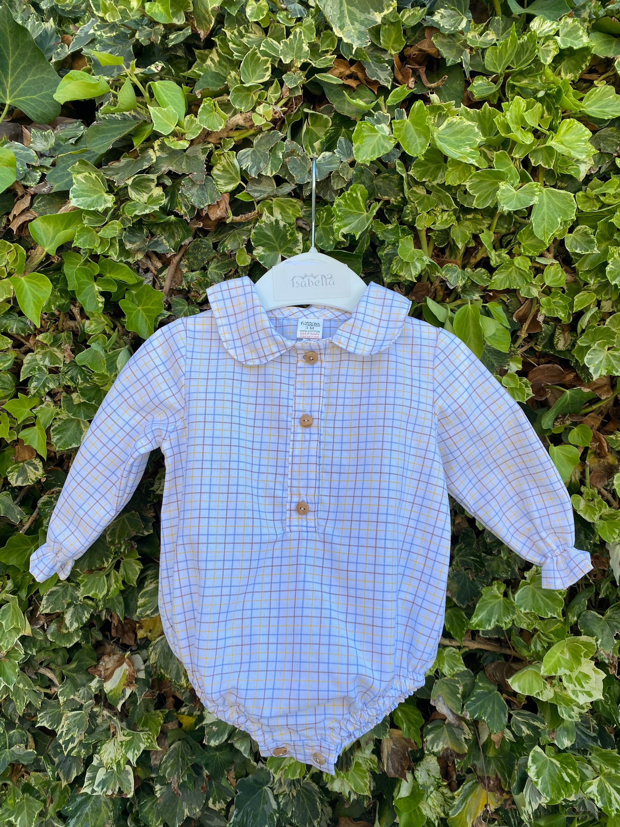 CHECKED ROMPER LONG SLEEVE / ISA1301