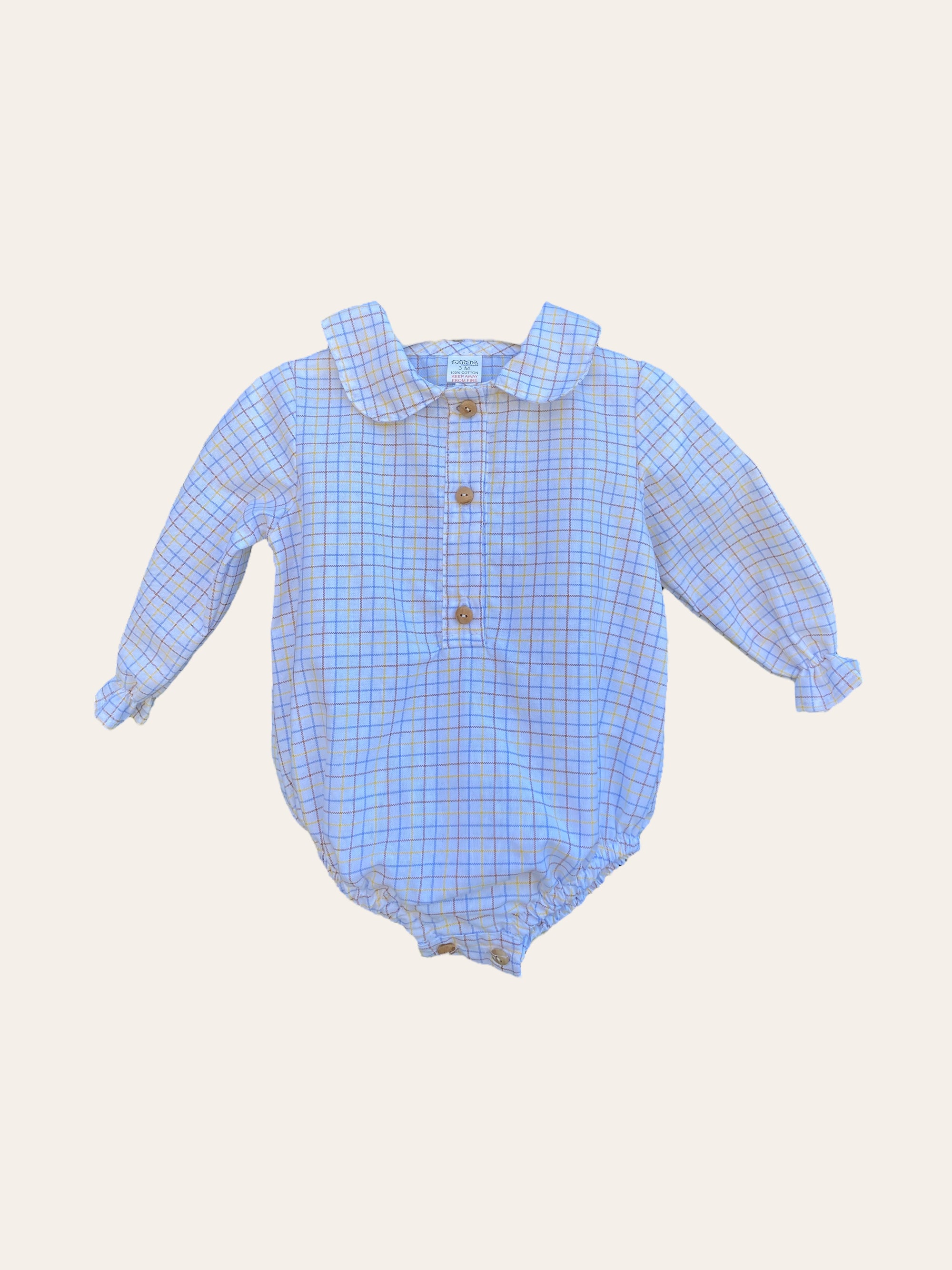 CHECKED ROMPER LONG SLEEVE / ISA1301