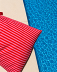 Puff praia riscas framboesa | Com fecho