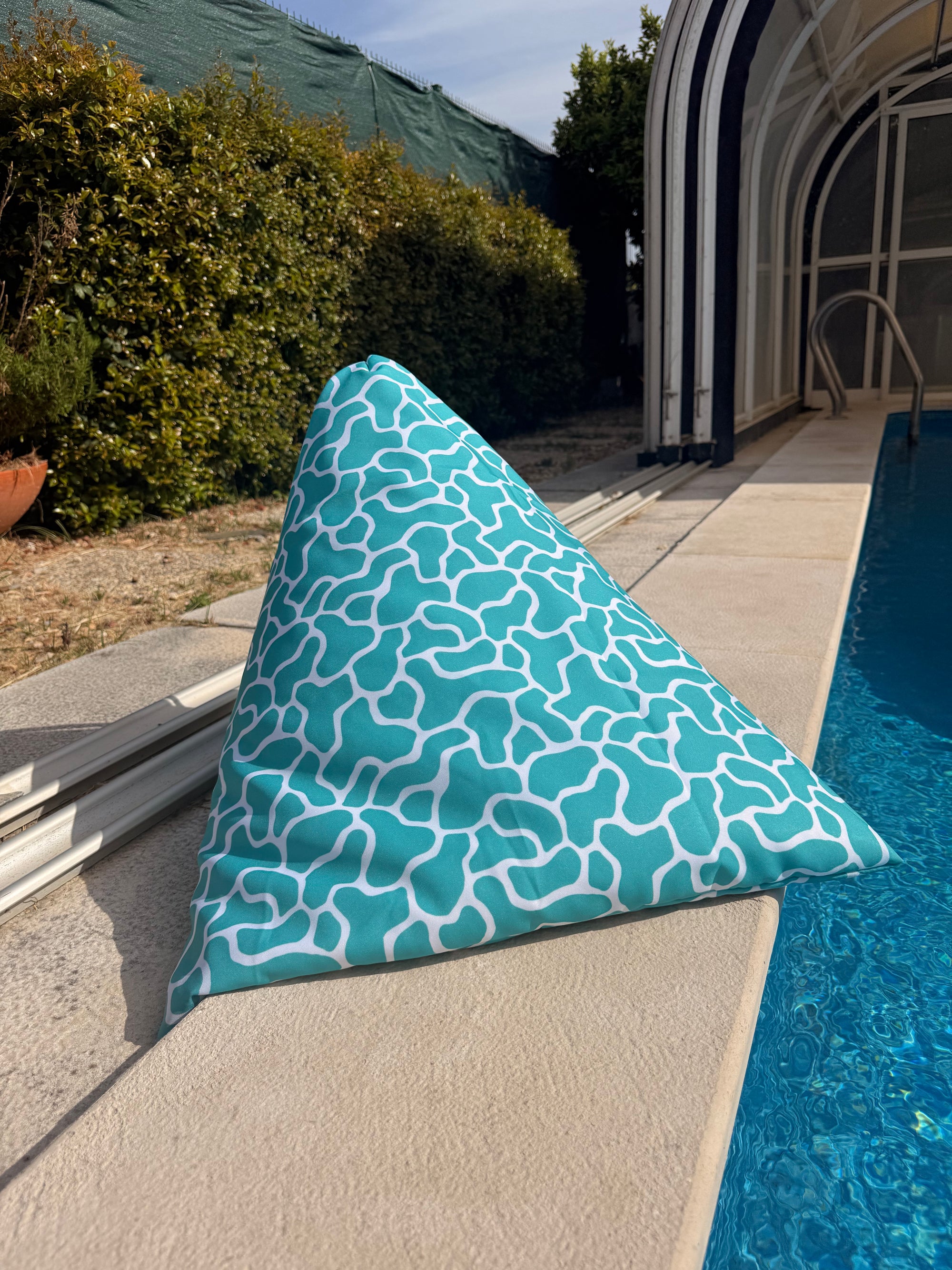 Puff praia manchas verdes | Com fecho